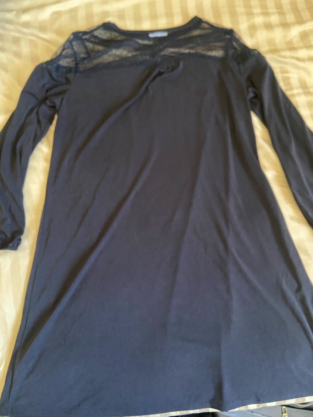 Maurices Black Lace Yoke Top